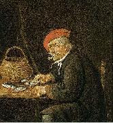 Quirijn van Brekelenkam Man Scaling Fish oil painting reproduction